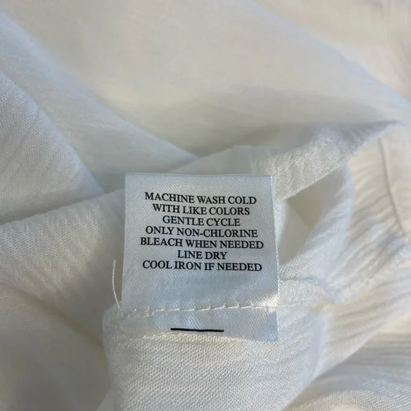 Como Vintage Embroidered White Sleeveless Cold Shoulder Top Size Large - Picture 12 of 13